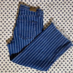 American Eagle pinstriped super stretch wide leg crop denim size 4